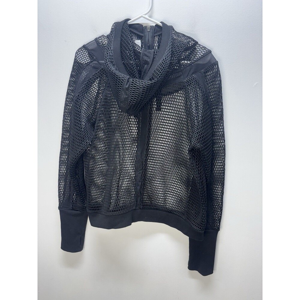 ALO Yoga  Women’s  Mesh Fortuna Hoodie Jacket  Black Sz L - Picture 12 of 13